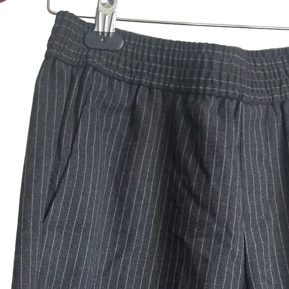 Banana Republic Women Pants 4 Black Pin Stripe Rayon Elastic Waist Office Work - Picture 5 of 8